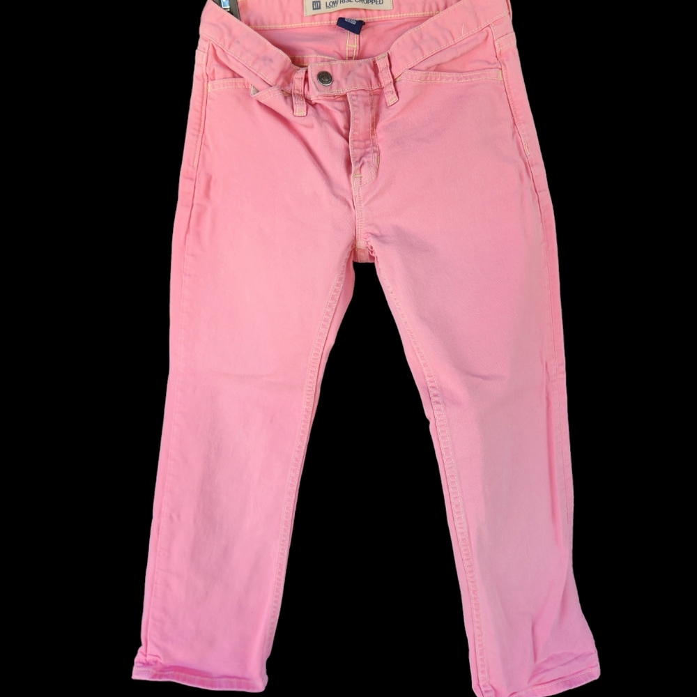 Gap Womens Pink Cropped Stretch Low Rise Capri  2